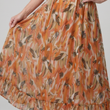 QUILL | SPAGHETTI STRAP ABSTRACT PRINT MIDI DRESS