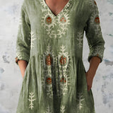 EVERLY | LONG V-NECK BLOUSE