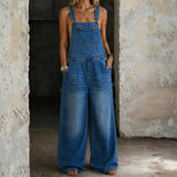 NOÉMIE - ELASTIC WAIST DENIM JUMPSUIT