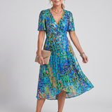 MIRABEL | SWING SLEEVE GATHERED WAIST FLORAL DRESS