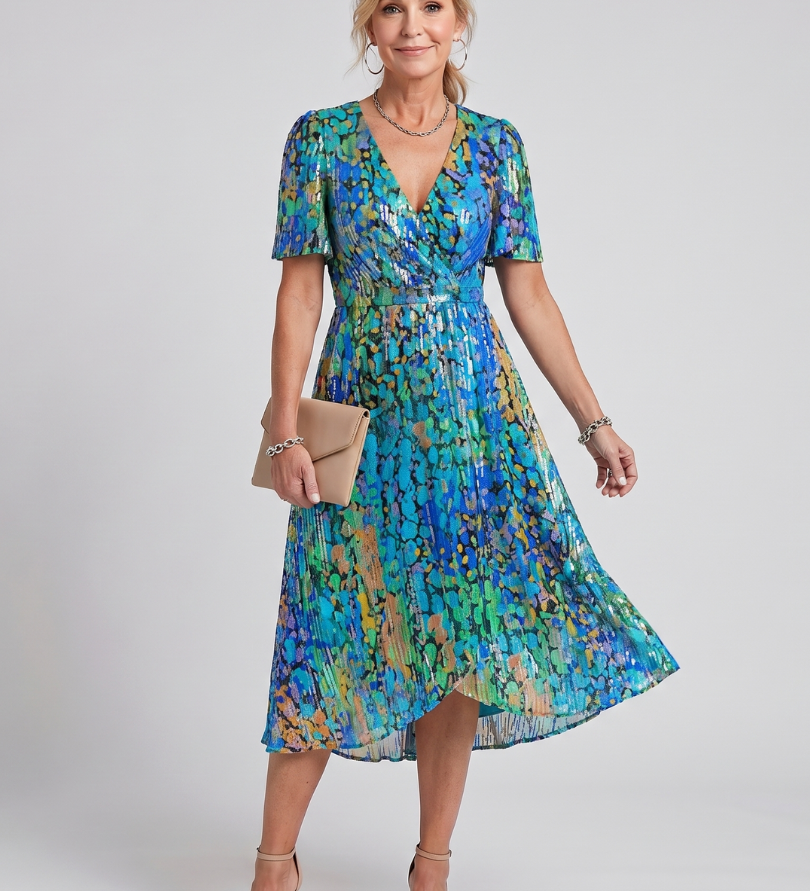 MIRABEL | SWING SLEEVE GATHERED WAIST FLORAL DRESS
