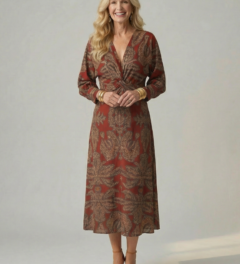 LUNE | NATURAL WRAP MIDI DRESS II