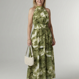 SYLIN | GATHERED HALTER MIDI DRESS