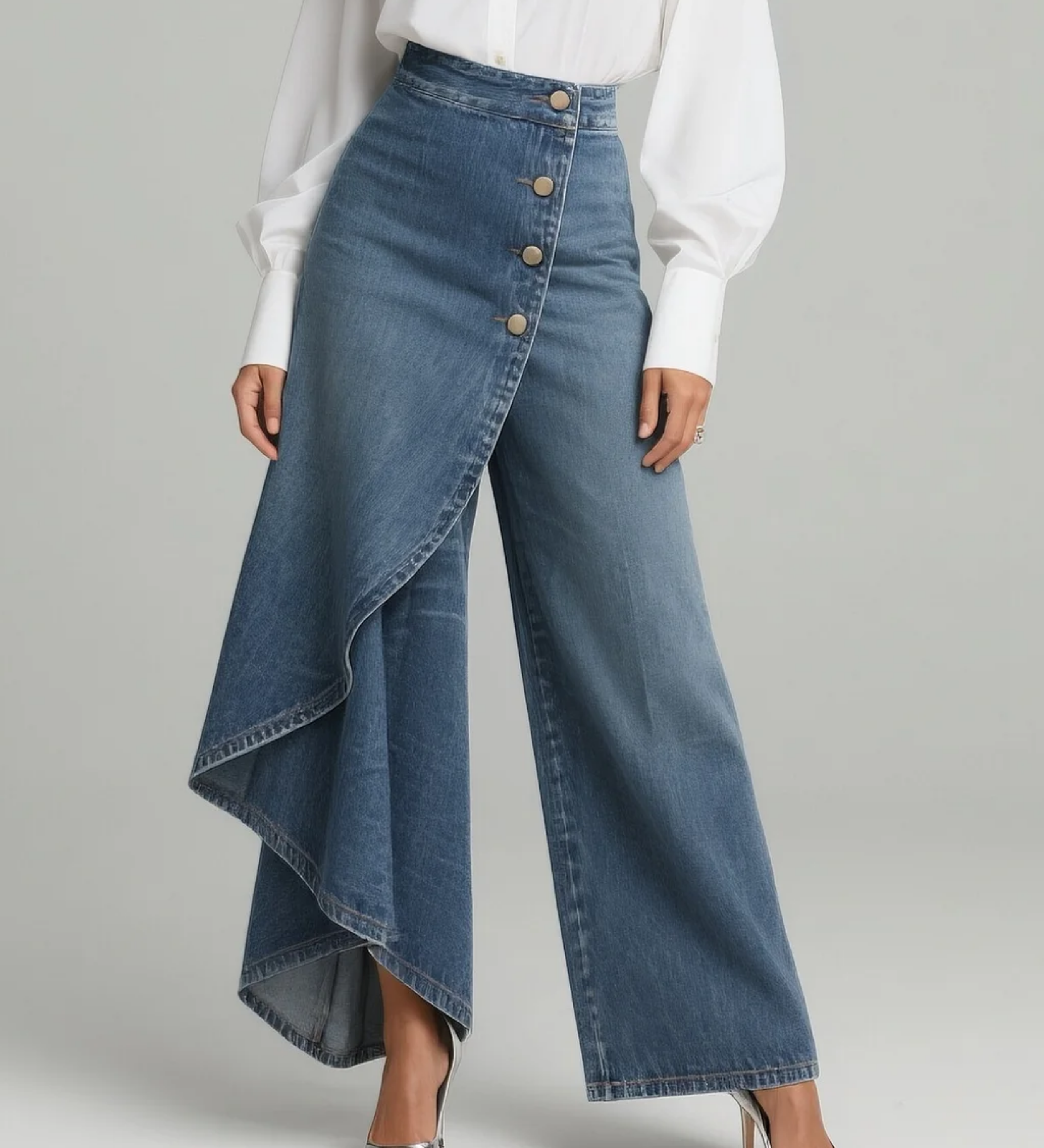AMÉLIE - WRAP DENIM PANTS