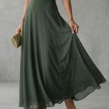 JUNI | OFF-SHOULDER DRAPED MIDI DRESS