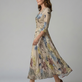 CELINE | WRAP COLLAR MIDI DRESS