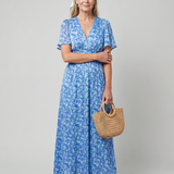 JUNA | SHORT SLEEVE DITSY FLORAL MIDI DRESS