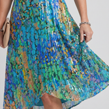 MIRABEL | SWING SLEEVE GATHERED WAIST FLORAL DRESS