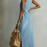 NICOLE - RETRO LACE DENIM DRESS