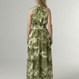 SYLIN | GATHERED HALTER MIDI DRESS