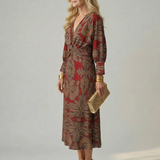 LUNE | NATURAL WRAP MIDI DRESS