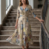 CELINE | WRAP COLLAR MIDI DRESS