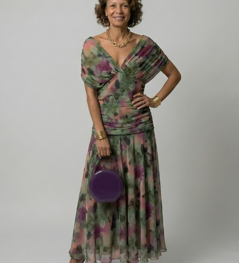 CALEN | OFF-SHOULDER FLOW MIDI DRESS