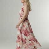 SYLIN | GATHERED HALTER MIDI DRESS