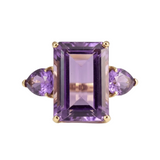 AMETHYST TOURMALINE CRYSTAL RING | GOLD JEWELLERY