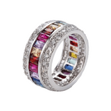 BANGLE STONES MULTICOLOUR RING | SILVER JEWELLERY
