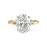 SOLITAIRE DIAMOND OVAL RING | GOLD JEWELLERY