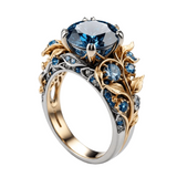 TOPAZ BLUE VINTAGE RING | GOLD JEWELLERY