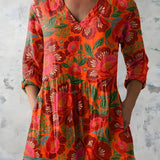 PRISCILLA | LONG V-NECK BLOUSE