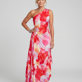 TAYA | OFF-SHOULDER PLEATED TOP MIDI DRESS