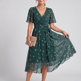 MIRABEL | SWING SLEEVE GATHERED WAIST FLORAL DRESS