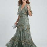 SELORA | HALTER BLOOM FLOW MAXI DRESS