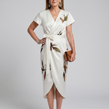 CYPRESS | FLOWING SLEEVE BOTANICAL PRINT MIDI DRESS