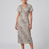 ASTRA | SHORT-SLEEVE ABSTRACT MIDI DRESS