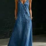 KAITLYN - LONG DENIM BUTTON DOWN DRESS
