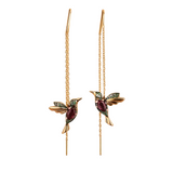 HUMMINGBIRD ENAMEL ZIRCONIA EARRINGS | GOLD JEWELLERY