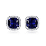 SAPPHIRE SQUARE STUD EARRINGS