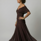 CALEN | OFF-SHOULDER FLOW MIDI DRESS