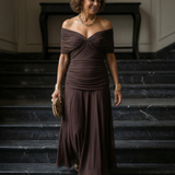 CALEN | OFF-SHOULDER FLOW MIDI DRESS