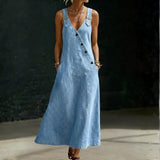 KAITLYN - LONG DENIM BUTTON DOWN DRESS
