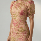 VIANNE | SANFTES MAXIKLEID MIT HOHEM KRAGEN