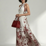 ORLUNE | DRAPED WHITE MAXI DRESS