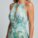 PORTIA | SOFT FLORAL HALTER MIDI DRESS