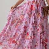 NORI | HALTERNECK RUFFLE FLORAL MAXI DRESS