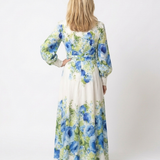 HARPER | LONG-SLEEVE FLORAL BUTTON-FRONT MAXI DRESS