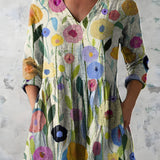 NELLIE | LONG V-NECK BLOUSE