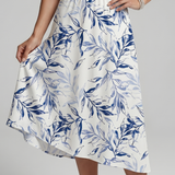 KAEL | V-AUSSCHNITT MIDI-KLEID MIT SANFTEM BOTANISCHEM DRUCK