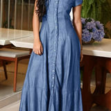 NAOMI - LONG DENIM DRESS