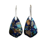 ABSTRACT STONE JASPER PENDANT EARRINGS