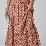 AMIRA | GEOMETRIC PRINT CUTOUT MIDI DRESS II