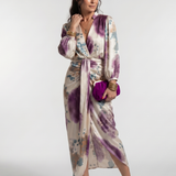 VALENTINA | CROSS-WRAP WAIST PRINTED MIDI DRESS