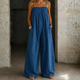 ADDISON - DENIM WIDE-LEG JUMPSUIT