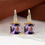 MYSTIC SAPPHIRE STONE HOOP EARRINGS | GOLD JEWELLERY II