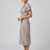 ASTRA | SHORT-SLEEVE ABSTRACT MIDI DRESS