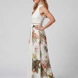 WIESE | DRAPIERTES HALFTER BOTANISCHES PANEL MAXIKLEID