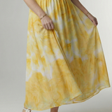 SYLIN | GATHERED HALTER MIDI DRESS